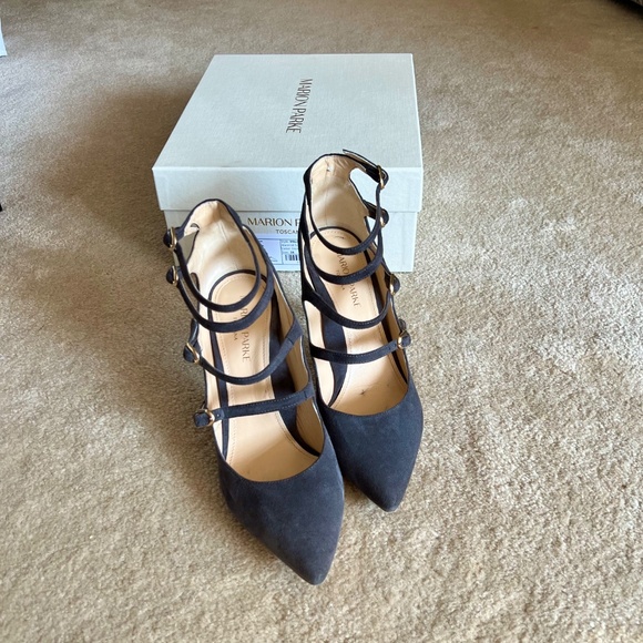 MARION PARKE  Mitchell Suede Strappy Mary Jane Stiletto Pump - Picture 3 of 7